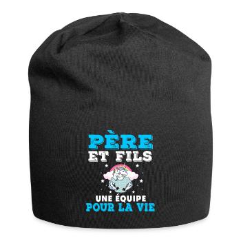 Father and Son Unicorn Team For Life Duo Man - Jersey Beanie - black - Front