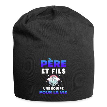 Father Son Unicorn Team For Life Duo Man - Jersey Beanie - black - Front