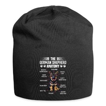 Schäferhund Fanartikel German Shepherd Anatomy - Jersey-Beanie - Schwarz - Vorne