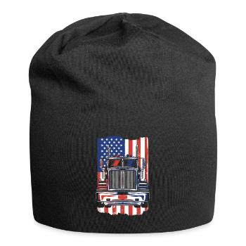 Truck American Flag Trucker Truckie Legends Truck - Jersey Beanie - black - Front