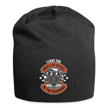 Ich liebe den Geruch von Diesel im morgendlichen Trucker - Jersey-Beanie - Schwarz - Vorne