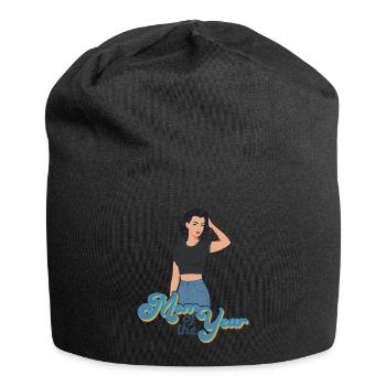 Mutter des Jahres Lustige Mutti Stolze Mama Design - Jersey-Beanie - Schwarz - Vorne
