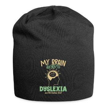 Mein Gehirn besteht zu 95% aus Legasthenie Legasthenie Apraxie - Jersey-Beanie - Schwarz - Vorne