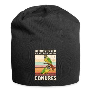Molina Parakeet Parrot Bird Parakeet - Jersey Beanie - black - Front