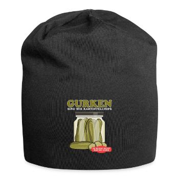 Cornichon de concombre Pickle Kukumer Cadeau de concombre - Bonnet en jersey - noir - Devant