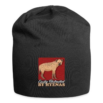 Hyène tachetée Hyène Cadeau Hyène - Bonnet en jersey - noir - Devant