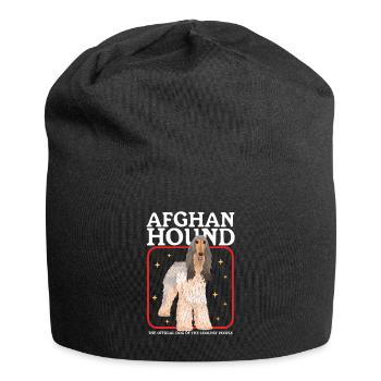 Cadeau de propriétaire de chien lévrier afghan - Bonnet en jersey - noir - Devant