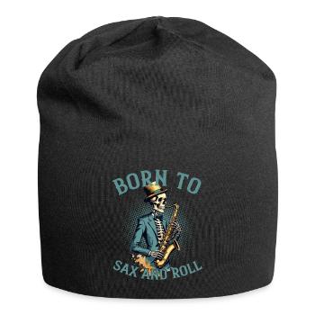 Sax and Roll Lustiges Saxophon Jazz Musik Design - Jersey-Beanie - Schwarz - Vorne