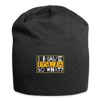 Ich habe Legasthenie, also was für eine Apraxie, Legasthenie - Jersey-Beanie - Schwarz - Vorne