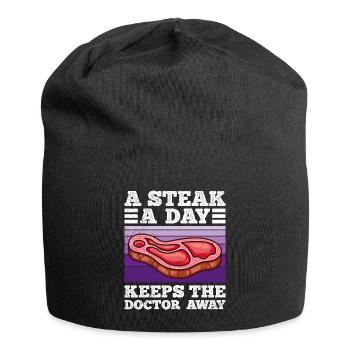 Drôle de carnivore Un steak par jour éloigne Doc - Bonnet en jersey - noir - Devant