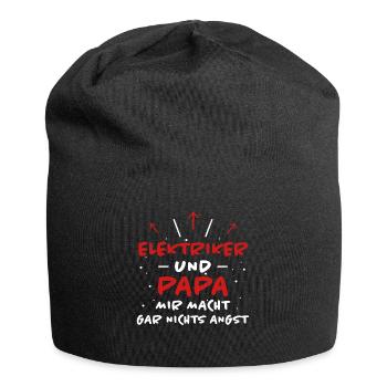 Elektriker Spruch Job Lustiges Elektriker Geschenk - Jersey-Beanie - Schwarz - Vorne
