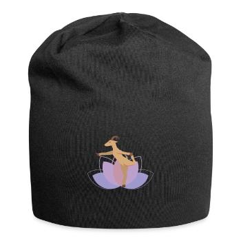 Lotus Ziegen Yoga Goat Yoga - Jersey-Beanie - Schwarz - Vorne
