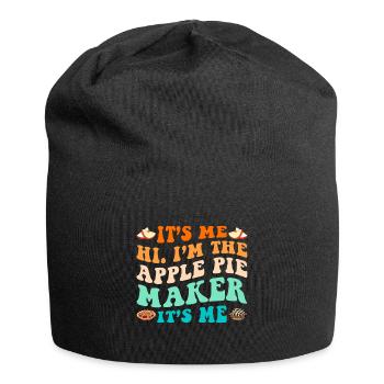 Witziger Apfelkuchen Spruch - Jersey-Beanie - Schwarz - Vorne