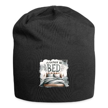 Je préfère être au lit Amoureux du sommeil Dormir paresseux - Bonnet en jersey - noir - Devant