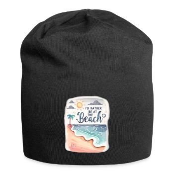 I'd Rather Be At The Beach Summer Vacation Beaches - Jersey Beanie - black - Front