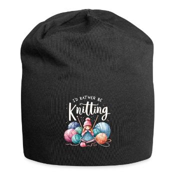 Ich würde lieber stricken Näherin Stricken Stricker - Jersey-Beanie - Schwarz - Vorne