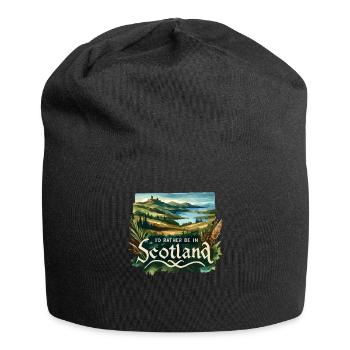 Ich wäre lieber in Schottland Urlaubsurlauber - Jersey-Beanie - Schwarz - Vorne