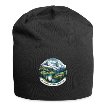 Je préfère être en Suisse vacancier - Bonnet en jersey - noir - Devant