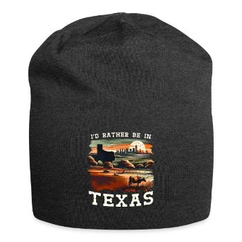 Ich wäre lieber in Texas Urlaubsurlauber - Jersey-Beanie - Anthrazit - Vorne