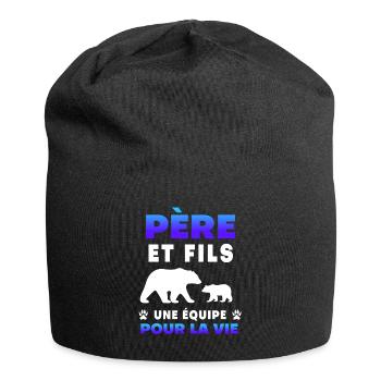 Vater Sohn Bär Team Mann Geschenk Papa - Jersey-Beanie - Schwarz - Vorne
