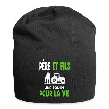 Farmer father and son team for life life - Jersey Beanie - black - Front