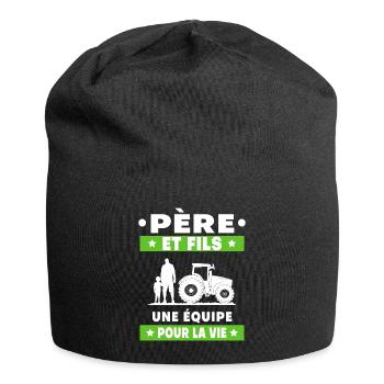 father and son farmer duo man dad - Jersey Beanie - black - Front