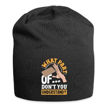 Bierdeckel Umdrehen Spiel Bier - Jersey-Beanie - Schwarz - Vorne