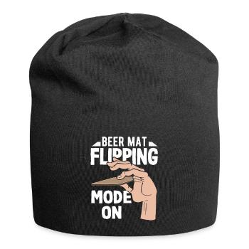 Bierdeckel Umdrehen Spiel Bier - Jersey-Beanie - Schwarz - Vorne