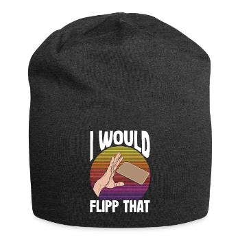 Beer mat turn over game beer - Jersey Beanie - charcoal grey - Front