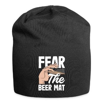 Bierdeckel Umdrehen Spiel Bier - Jersey-Beanie - Schwarz - Vorne