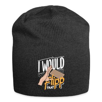 Beer mat turn over game beer - Jersey Beanie - charcoal grey - Front