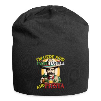 Tacos Tequila Fiesta Cinco De Mayo Fun Design - Jersey Beanie - black - Front