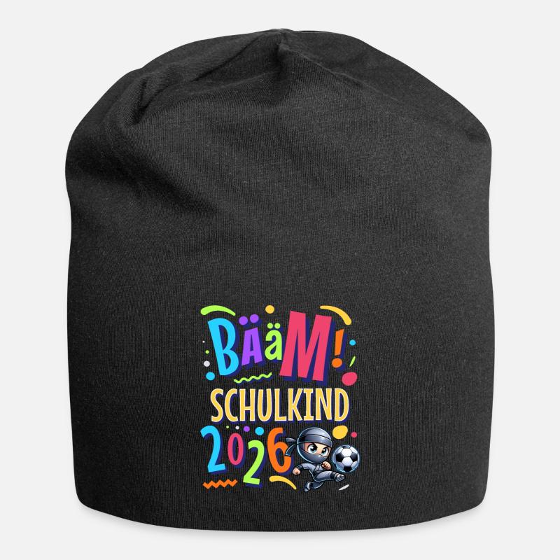 Bääm Schulkind 2026 Ninja Fußball Einschulung - Jersey-Beanie - Schwarz