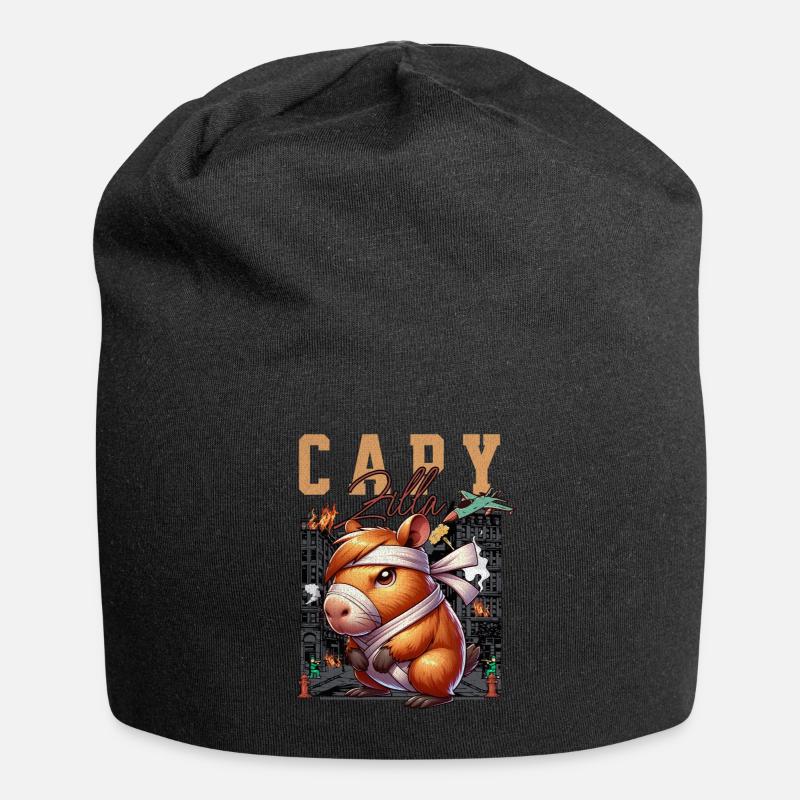 Capybara Capyzilla - Jersey-Beanie - Schwarz