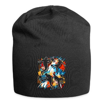 Joueurs de football - Bonnet en jersey - noir - Devant