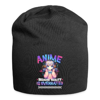 Anime Because Reality Is Overrated - Jersey Beanie - black - Front