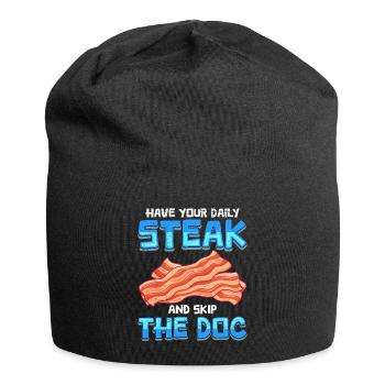 Anti-végétarien Prenez votre steak quotidien Évitez le doc - Bonnet en jersey - noir - Devant