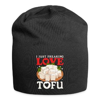 Tofu Vegan Bean Curd Bean Cheese Gift - Bonnet en jersey - noir - Devant