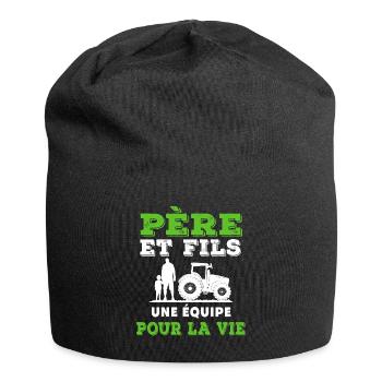 Father and Son Farmer Team for Life Duo - Jersey Beanie - black - Front