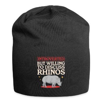 Rhino Rhinos Rhinoceros Gift - Jersey Beanie - black - Front