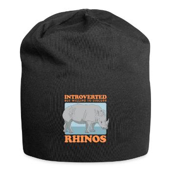 Nashörner Nashorn Rhinozeros Geschenk - Jersey-Beanie - Schwarz - Vorne