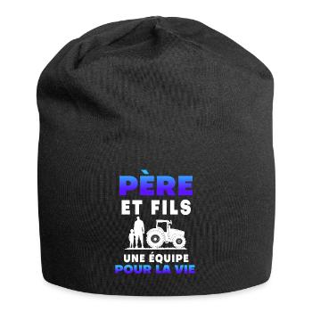 father son farmer team for life duo man - Jersey Beanie - black - Front