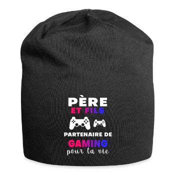 Gaming Vater und Sohn Gamer Papa - Jersey-Beanie - Schwarz - Vorne