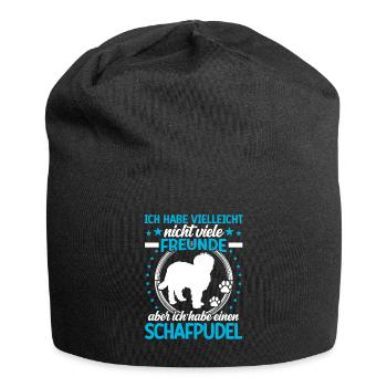 Schafpudel ist mein Freund Hütepudel - Jersey-Beanie - Schwarz - Vorne