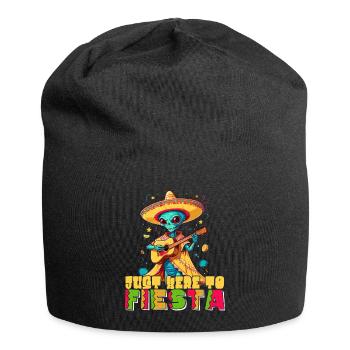Here for Fiesta funny saying mexican - Jersey Beanie - black - Front