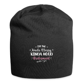 Junggesellin - Jersey-Beanie - Schwarz - Vorne