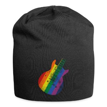 Pride Flag Gitarre - Jersey-Beanie - Schwarz - Vorne