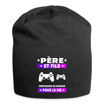 Father and Son Gaming Man Partner Gamer Dad - Jersey Beanie - black - Front