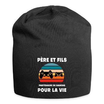 Vater und Sohn Gaming Vintage Retro Gamer Papa - Jersey-Beanie - Schwarz - Vorne