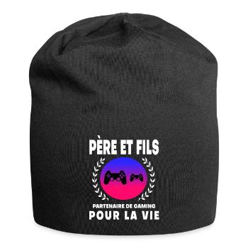 Vater Sohn Retro Retro Gaming Papa - Jersey-Beanie - Schwarz - Vorne